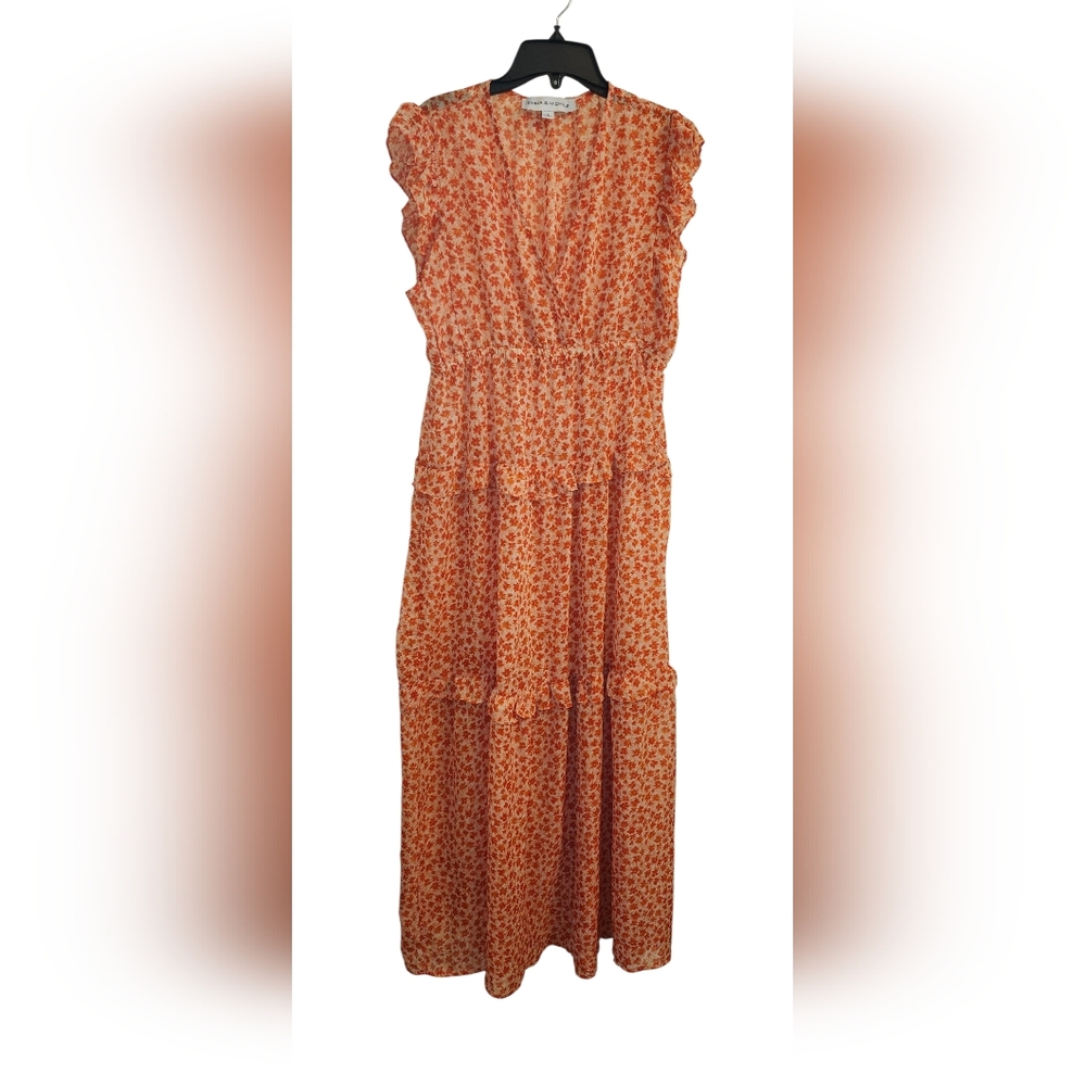 EMMA & MICHELE Floral Orange Maxi Dress